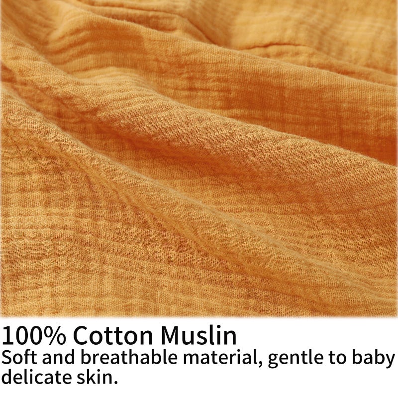Onacosht Muslin Nursing Pillow Cover Soft 100% Cotton Feeding Pillow Slipcover Fits Standard Infant Nursing Pillow for Baby Boy and Girl, Orange - Image 2